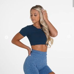 Navy NVGTN open back tee